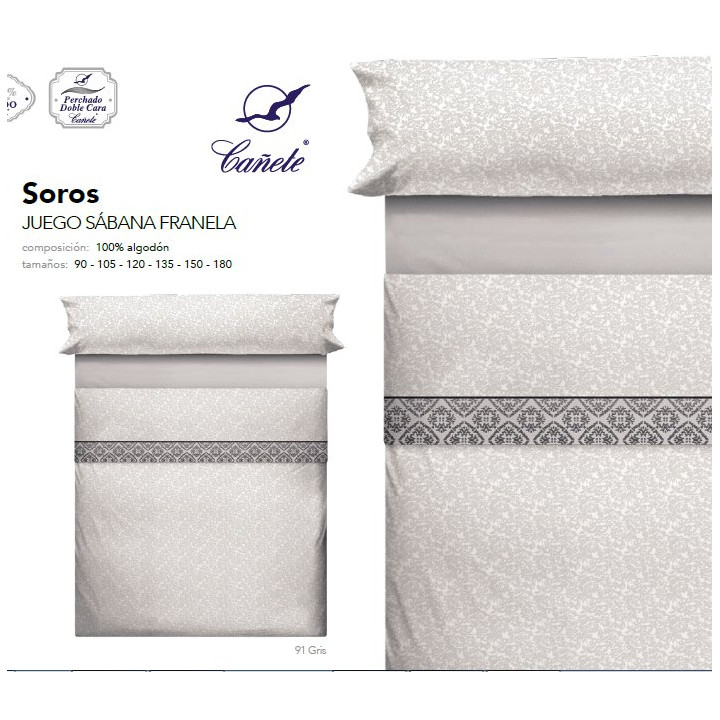 COMPRAR SáBANA FRANELA SOROS GRIS ONLINE