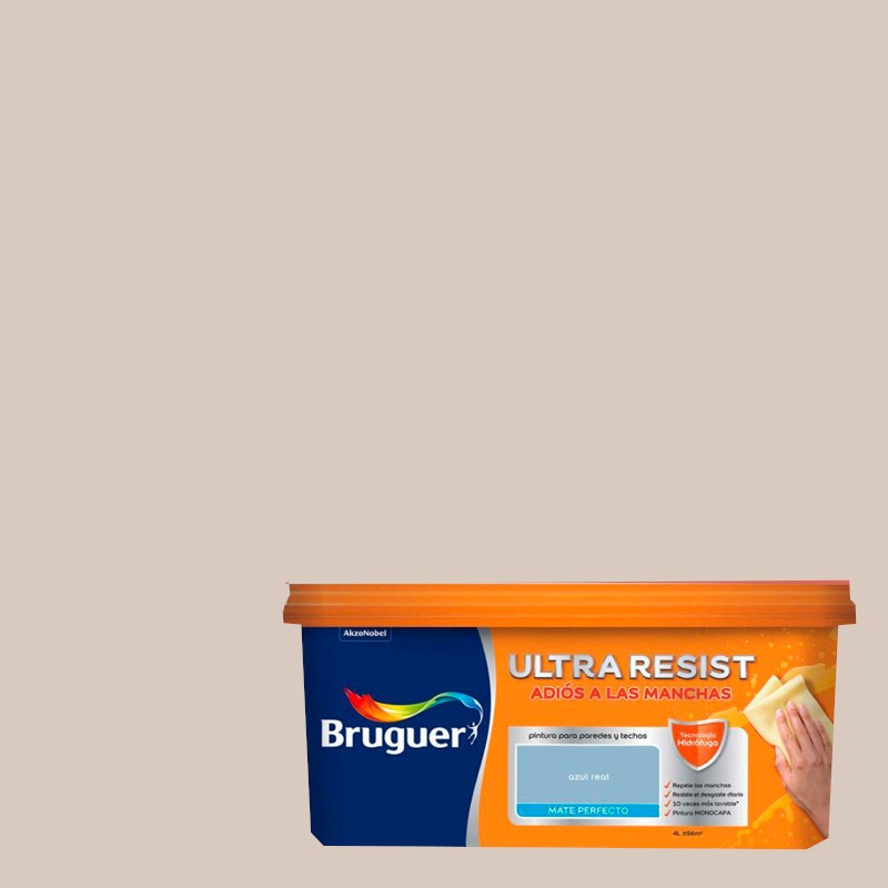 PINTURA PLáSTICA ANTIMANCHAS ULTRARESIST BRUGUER MARRóN CREMOSO