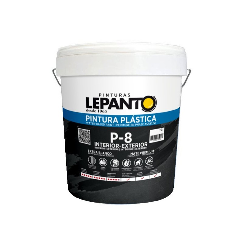 PINTURA PLáSTICA P8 INTERIOR/EXTERIOR EXTRA BLANCO BLANCO