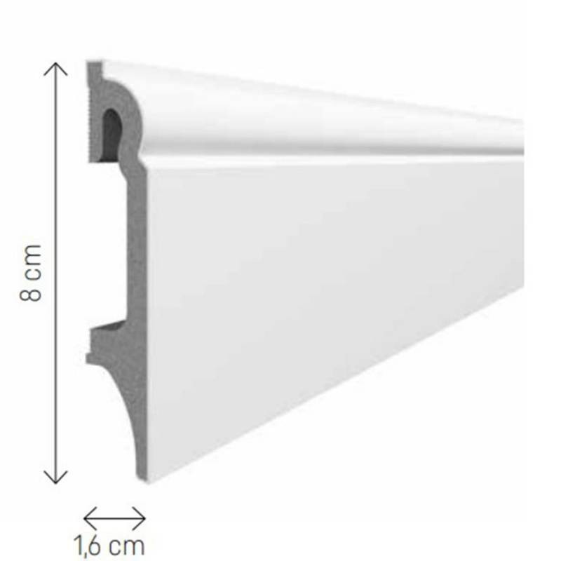 ZOCALO ESPUMO 80 BLANCO ESP301 2.40