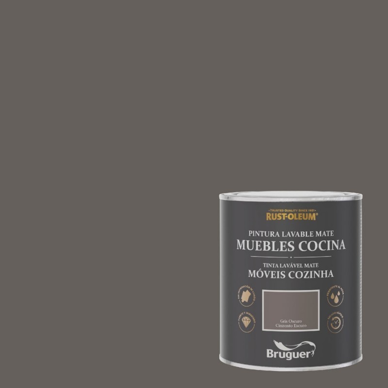 PINTURA MUEBLES COCINA GRIS OSCURO