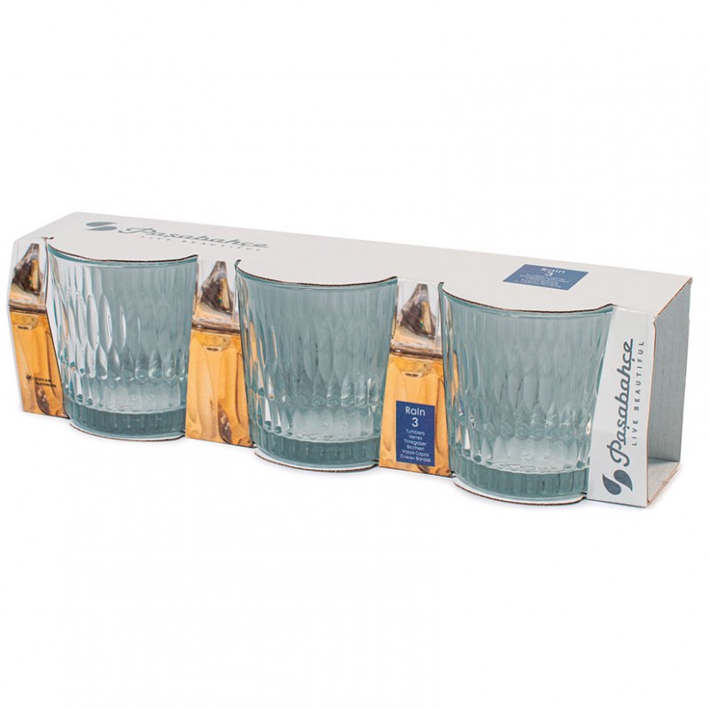 JGO. 3 VASOS VIDRIO RAIN