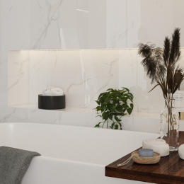 Panel SPC FastPanel 280x60 cm instalado en pared - diseño moderno sin juntas