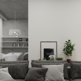 Instalación de panel decorativo SPC FastPanel en salón - impermeable y elegante